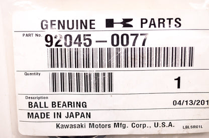 OEM Kawasaki 92045-0077 Ball Bearing #6005 NOS
