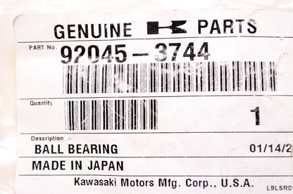 OEM Kawasaki 92045-3744 Ball Bearing 6303R-6 NOS