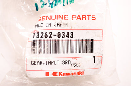 OEM Kawasaki 13262-0343 Input Gear 3rd & 4th NOS