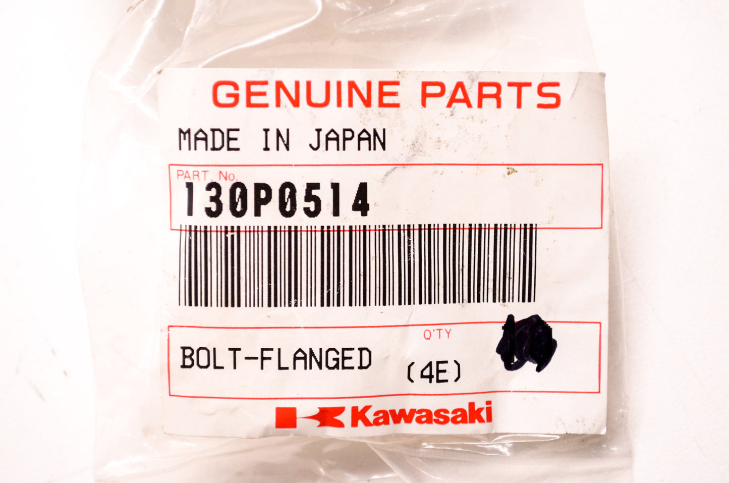 OEM Kawasaki 130P0514 Flanged Bolt NOS