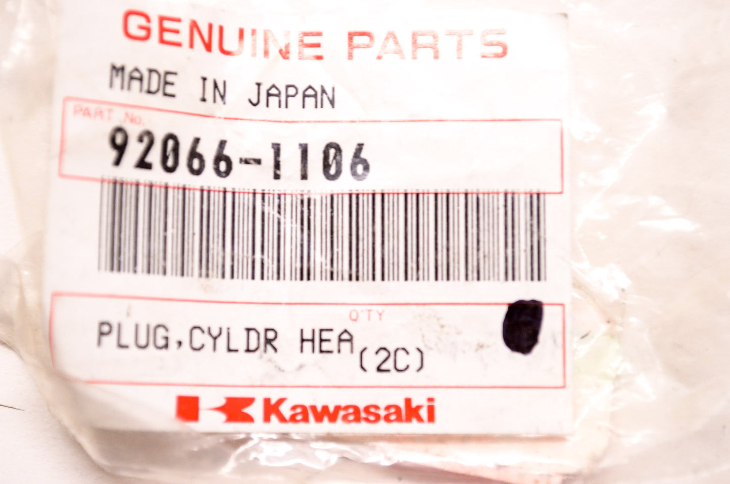 OEM Kawasaki 92066-1106 Cylinder Head Cover Plug NOS