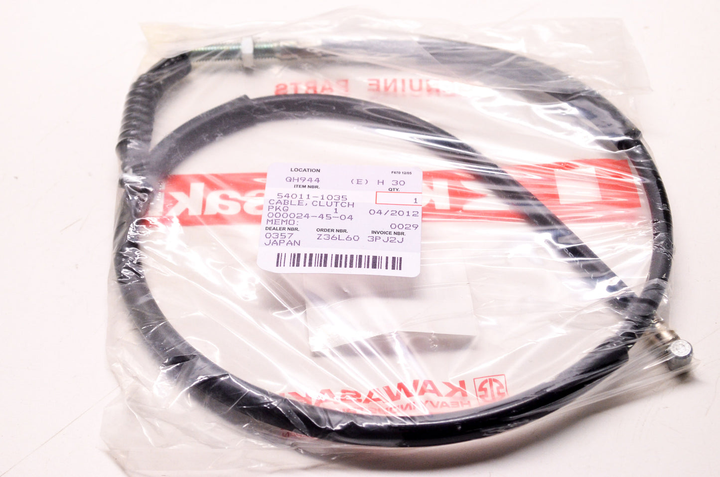 OEM Kawasaki 54011-1035 Clutch Cable NOS
