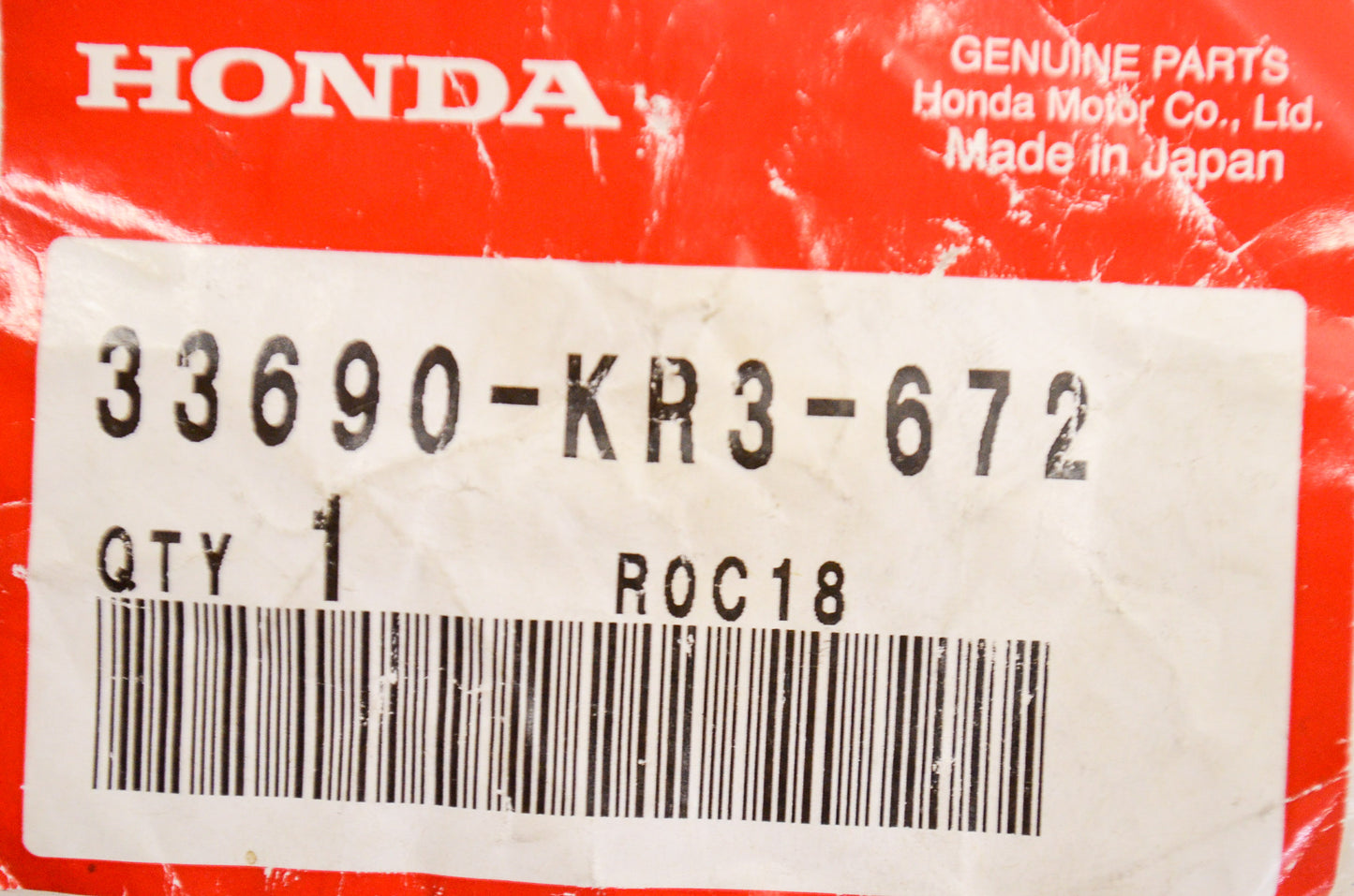OEM Honda 33690-KR3-672 Rear Stay NOS