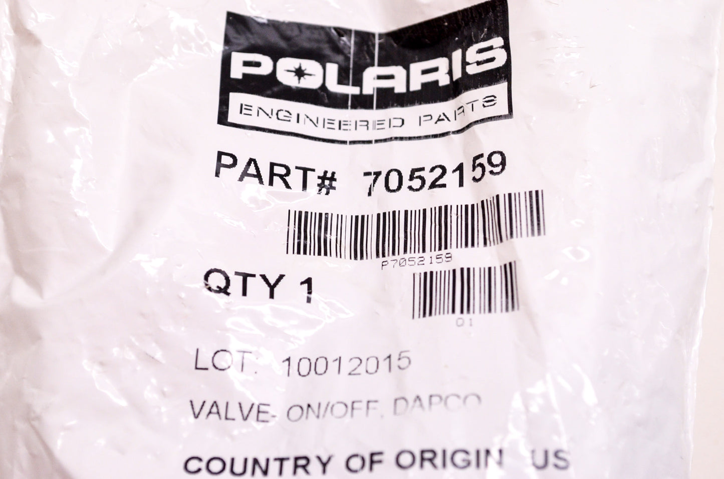 OEM Polaris 7052159 On/Off Valve NOS