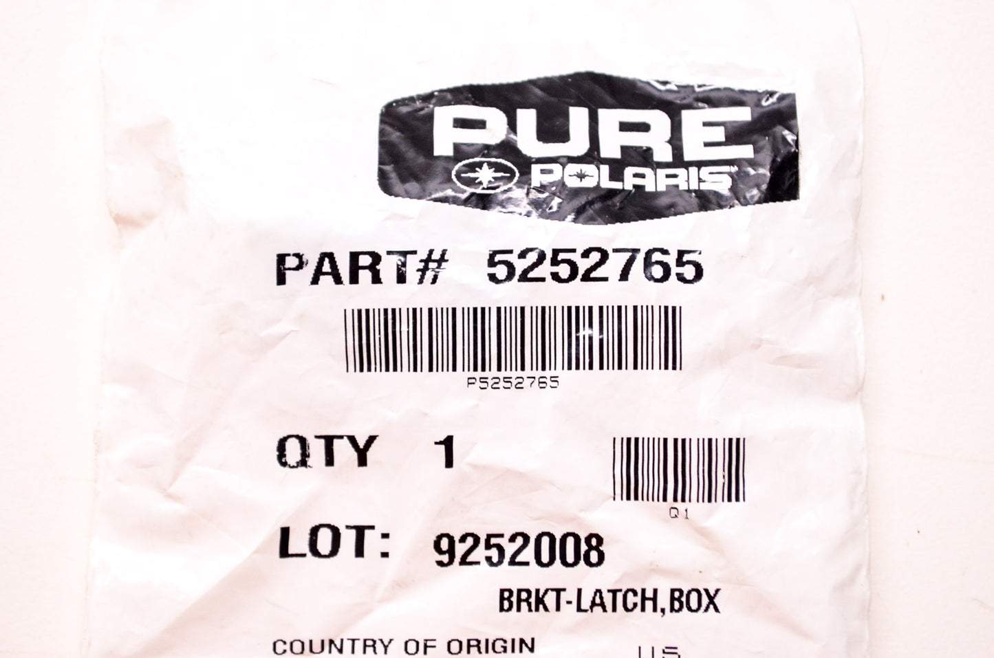 OEM Polaris 5252765 Box Latch Bracket NOS