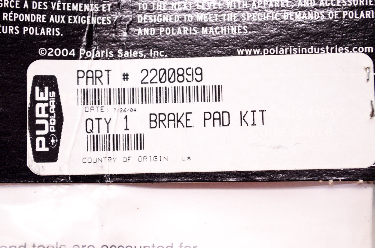 OEM Polaris 2200899 Heavy Duty Rear Brake Pad Kit NOS