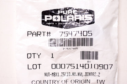 New OEM Polaris Nylon Lock Nut Nyloc M8x1.25 NOS