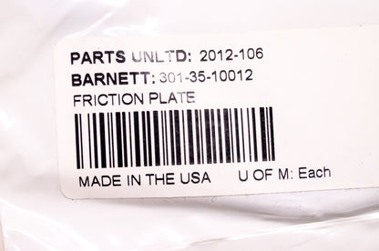 New Barnett Friction Plate NOS