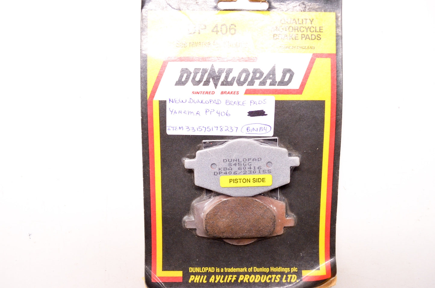 Dunlopad DP406, PP406 Brake Pad Pair Yamaha NOS