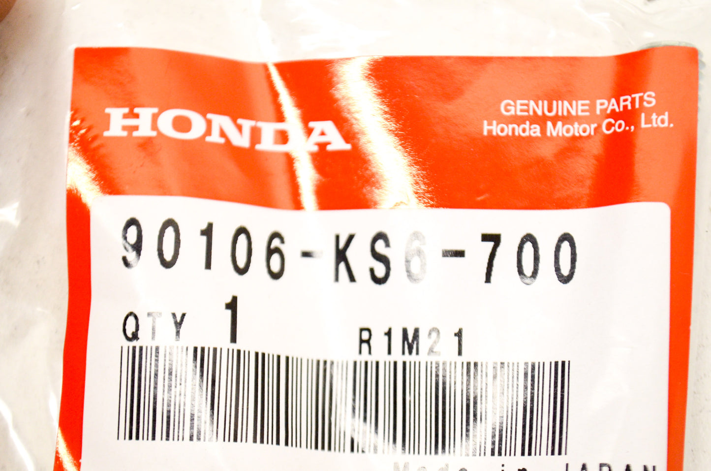 OEM Honda 90106-KS6-700 Hex Bolt (8X49) NOS