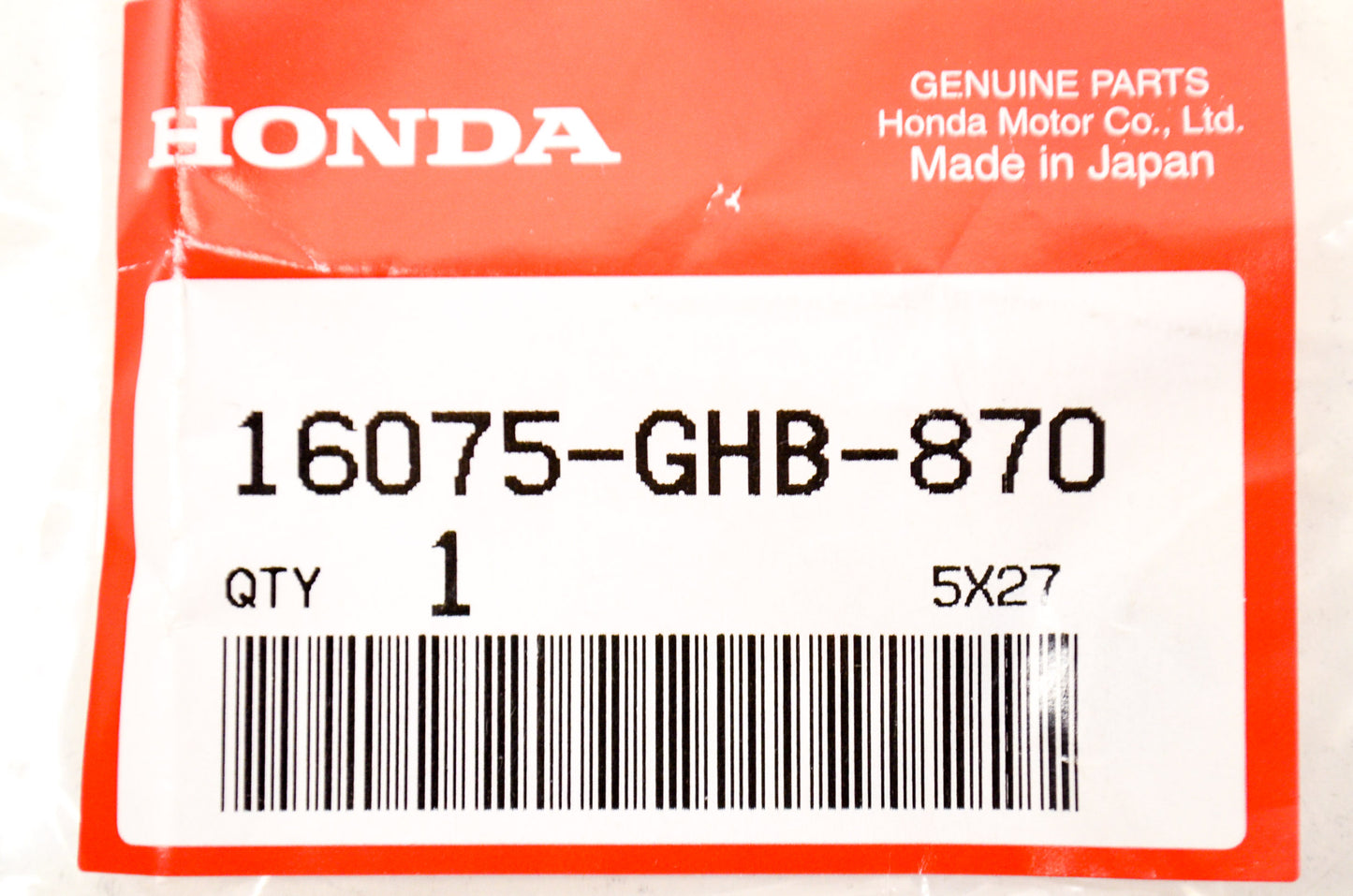 OEM Honda 16075-GHB-870 O-Ring (1.9X20.6) NOS