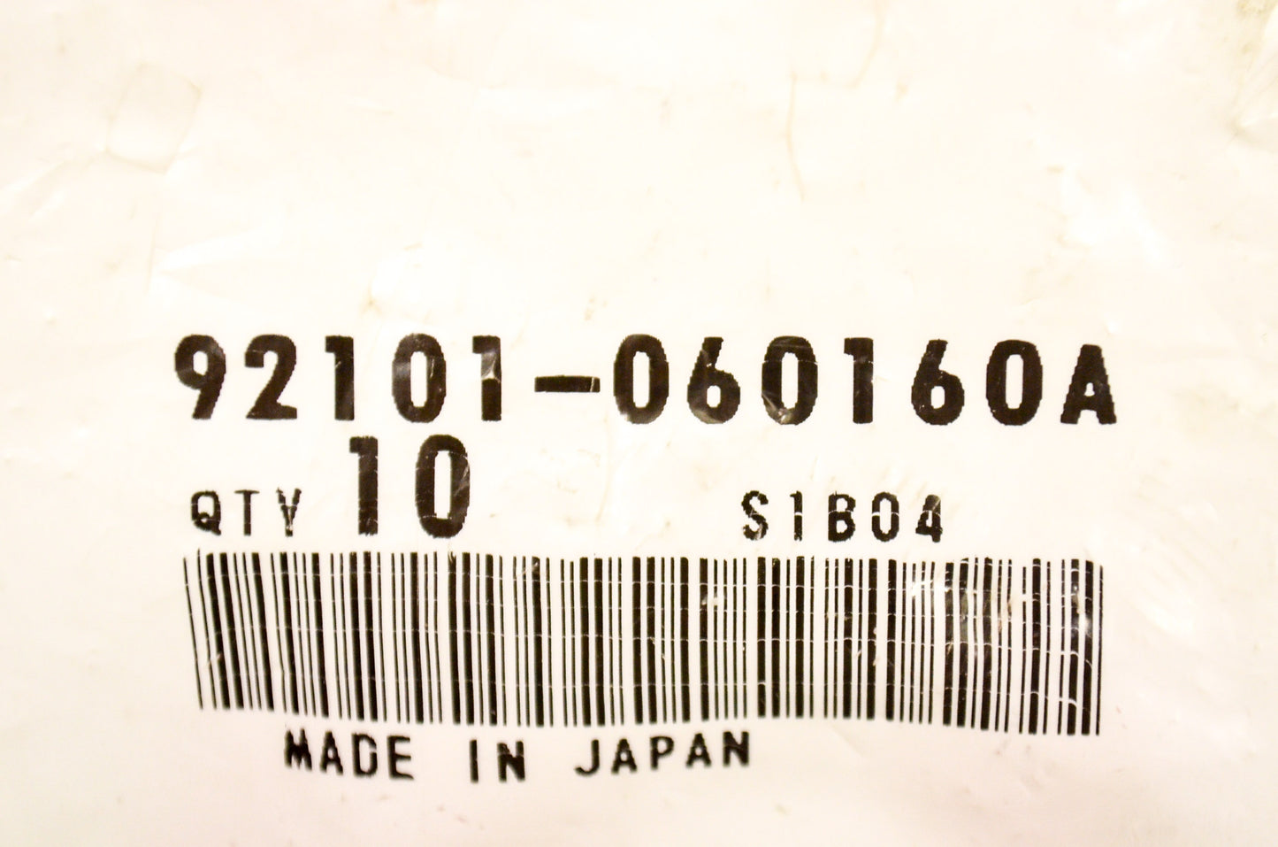 OEM Honda 92101-060160A Hex Bolt 6X16 Qty 6 NOS