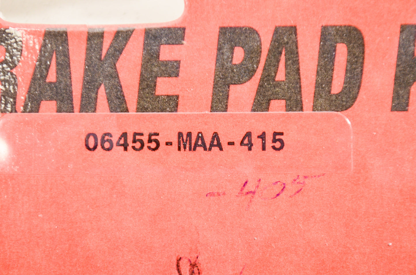 OEM Honda 06455-MAA-415 Front Pad Set NOS