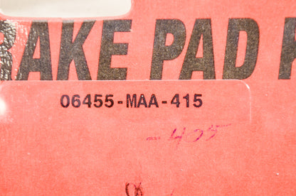 OEM Honda 06455-MAA-415 Front Pad Set NOS