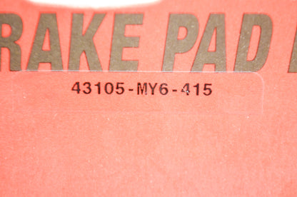 OEM Honda 43105-MY6-415 Rear Brake Pad Kit NOS