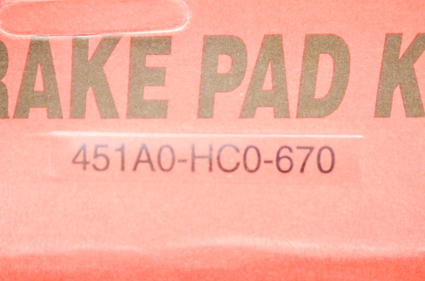 OEM Honda 451A0-HC0-670 Brake Pad Kit NOS