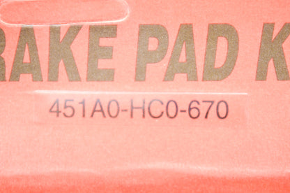 OEM Honda 451A0-HC0-670 Brake Pad Kit NOS