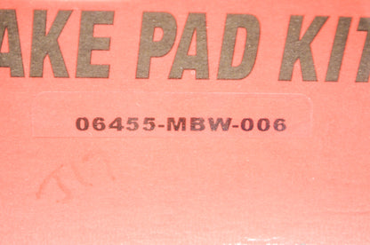 OEM Honda 06455-MBW-006 Front Pad Set NOS