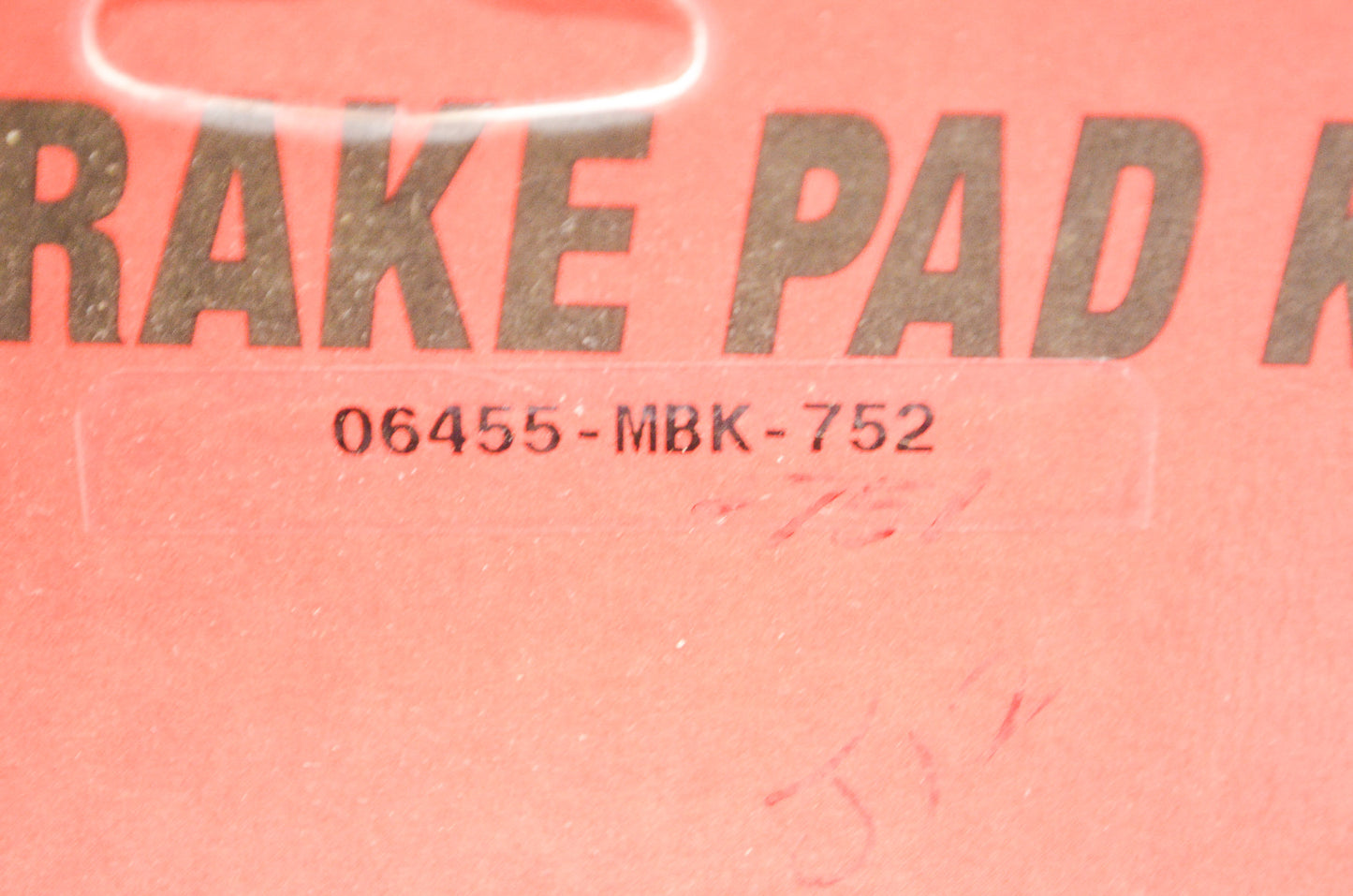 OEM Honda 06455-MBK-752 Front Pad Set NOS