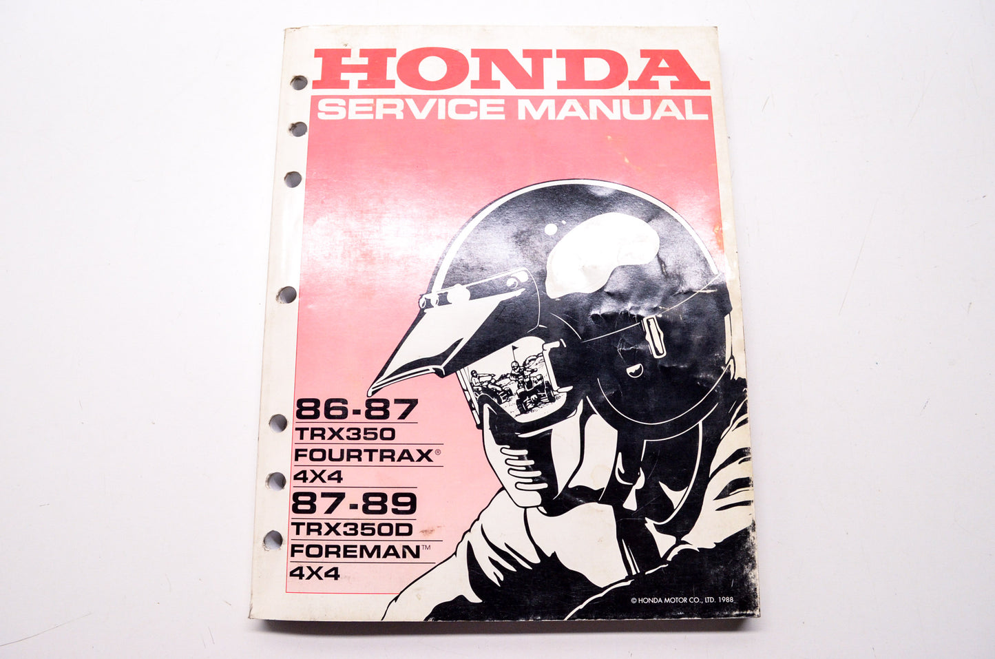 Honda Service Shop Manual TRX350 Fourtrax 4x4 86-87 TRX350D Foreman 4x4 87-89