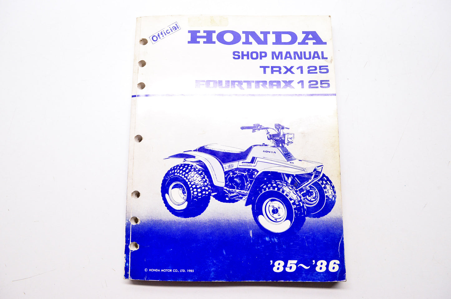 Honda Official Service Shop Manual TRX125 Fourtrax 125 85-86