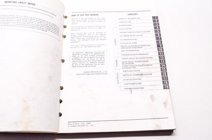 Honda Official Service Shop Manual TRX125 Fourtrax 125 85-86