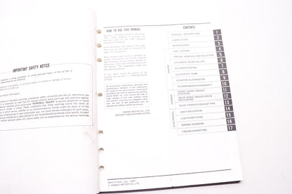 Honda Official Service Shop Manual ATC200S 84-86