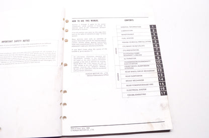 OEM Honda 6196502 Service Manual 83-85 ATC200X