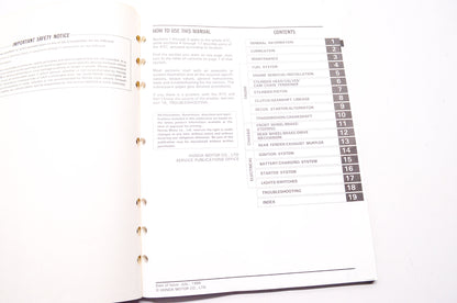 Honda Service Shop Manual ATC125M 86-87