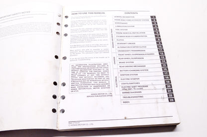 OEM Honda 61HM807 Service Manual TRX250 97-04