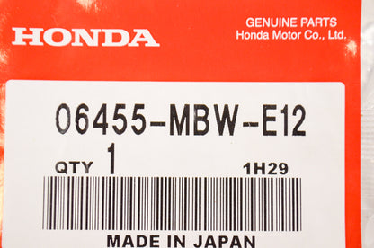 OEM Honda 06455-MBW-E12 Front Pad Set NOS