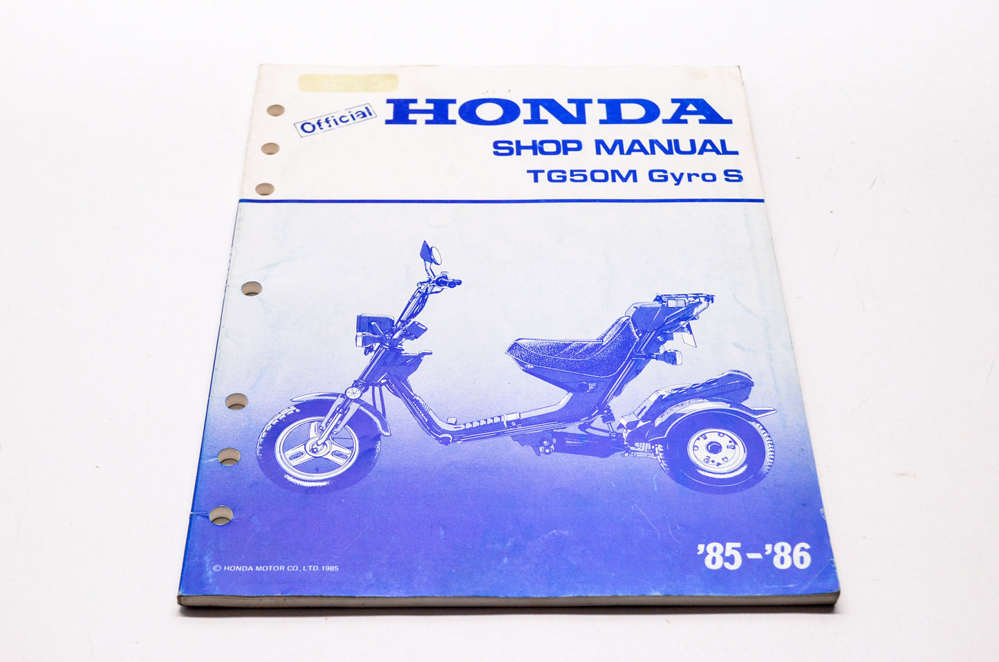 Honda Official Service Shop Manual TG50M Gyro S 85-86