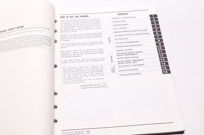 Honda Official Service Shop Manual TG50M Gyro S 85-86
