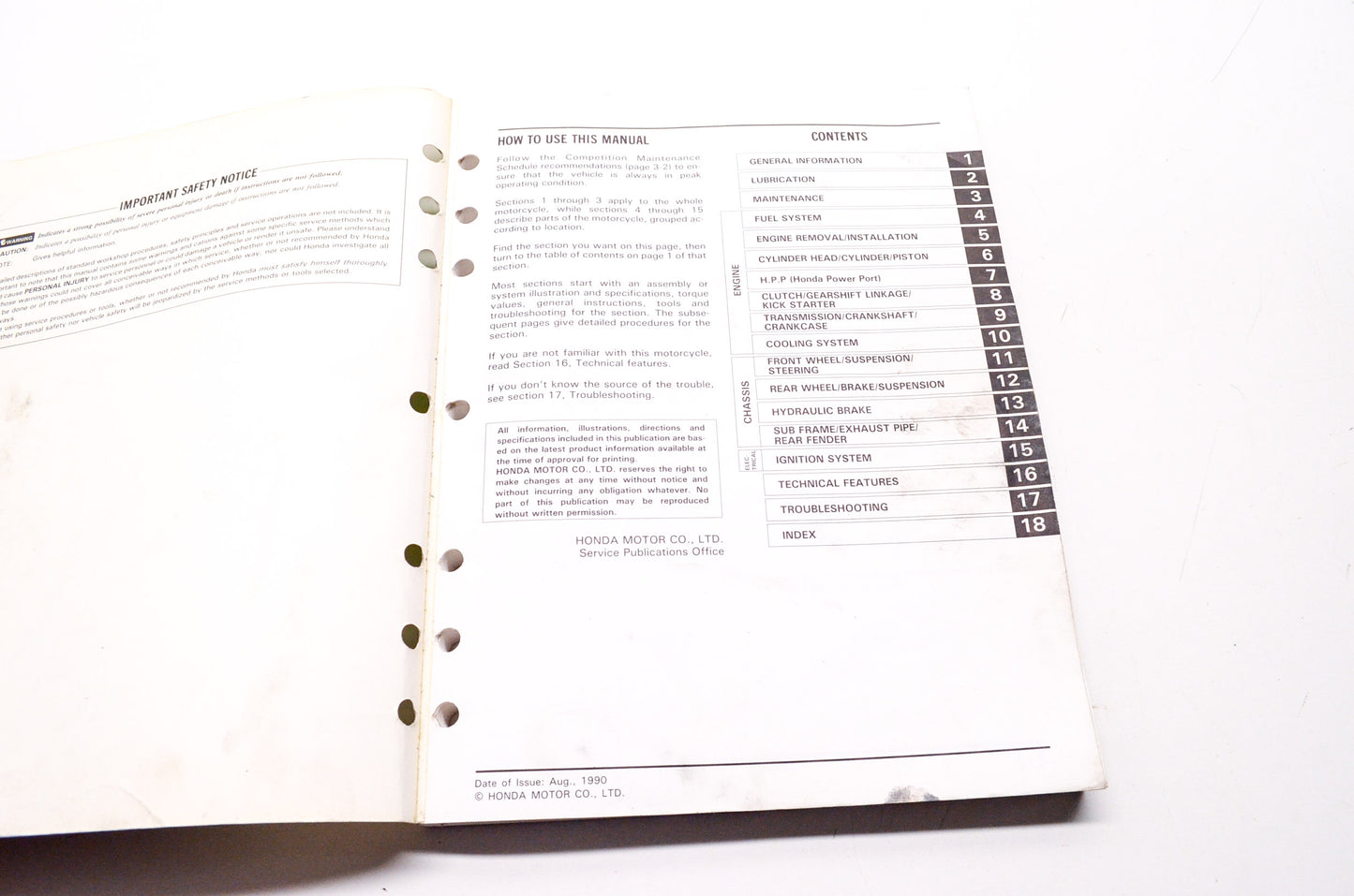 Honda Service Shop Manual 86-91 CR250R
