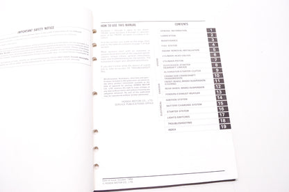 Honda Service Shop Manual 86-87 TR200 Fatcat