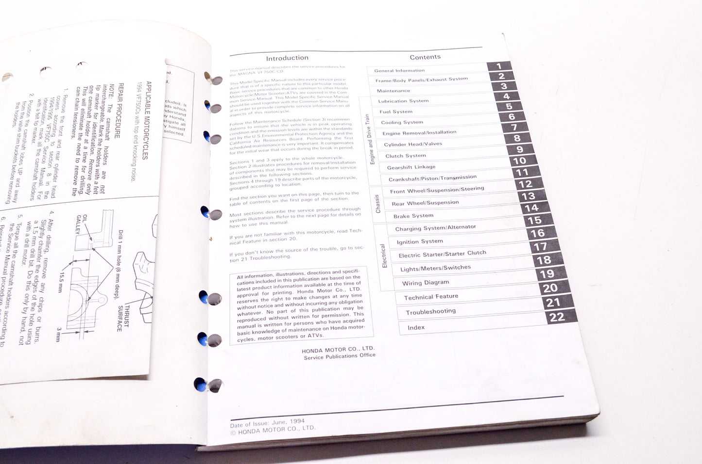 OEM Honda 61MZ506 Service Manual VF750C/CD