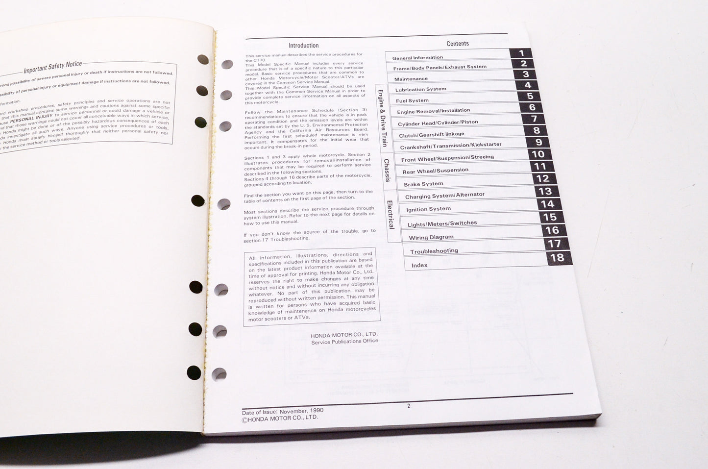 OEM Honda 61GAN00 CT70'91-'93 Service Manual