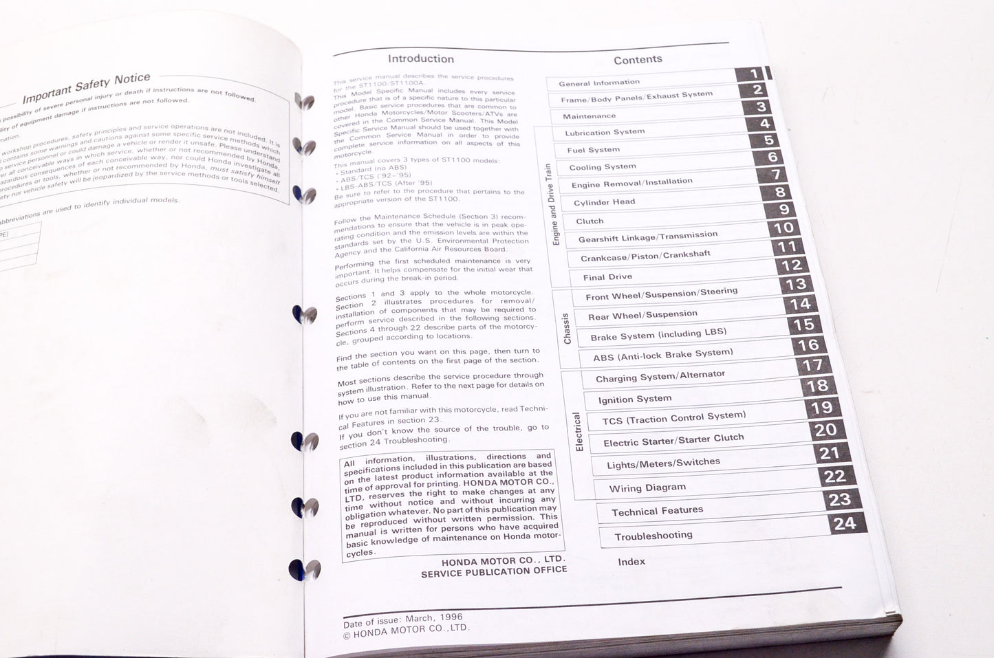 Honda Service Shop Manual 1991-2002 ST1100 / 1992-2002 ST1100A