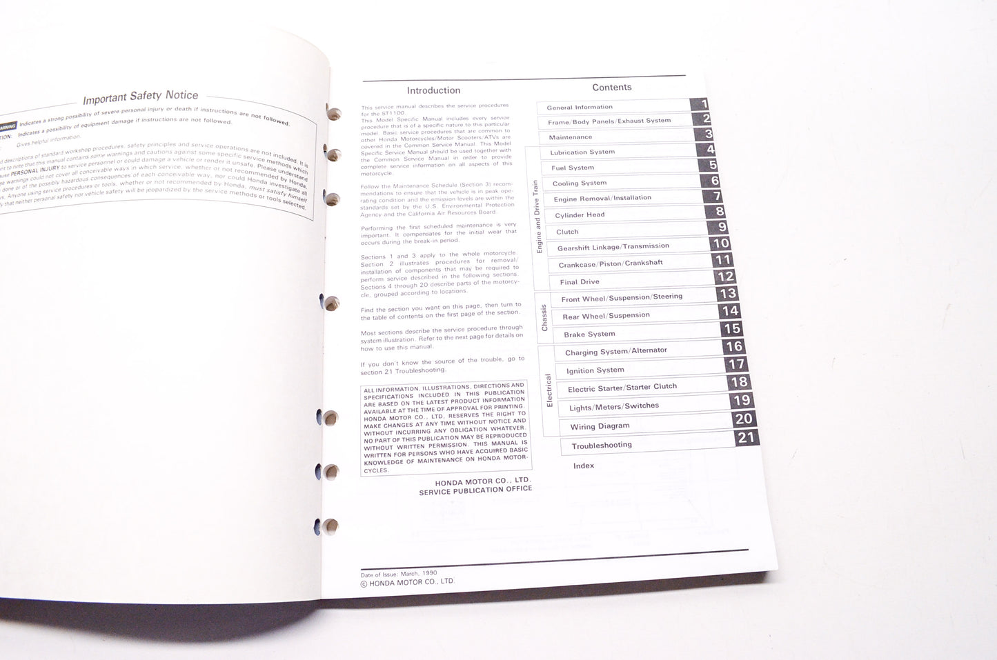 OEM Honda 61MT300 ST1100/A'97 Service Manual