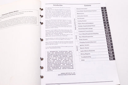OEM Honda 61MS200 Service Manual CBR1000F 90