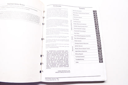 Honda Service Shop Manual 89-90, 94-98 PC800 Pacific Coast