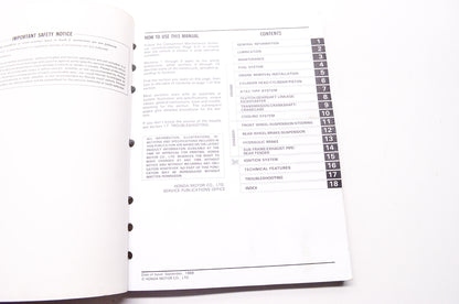 OEM Honda 61KS605 Service Shop Manual 86-91 CR125R