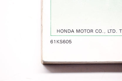 OEM Honda 61KS605 Service Shop Manual 86-91 CR125R