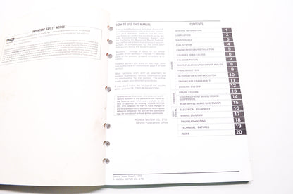 OEM Honda 61KN702 Service Manual 85-86 CH150