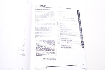 OEM Honda 61KG800 Service Shop Manual 1984 NH125 Aero