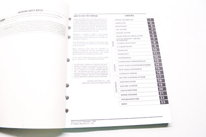 Honda Service Shop Manual 87-90 CBR CBR600F