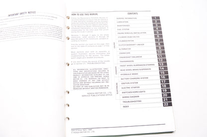 Honda Service Shop Manual 86 CB450SC