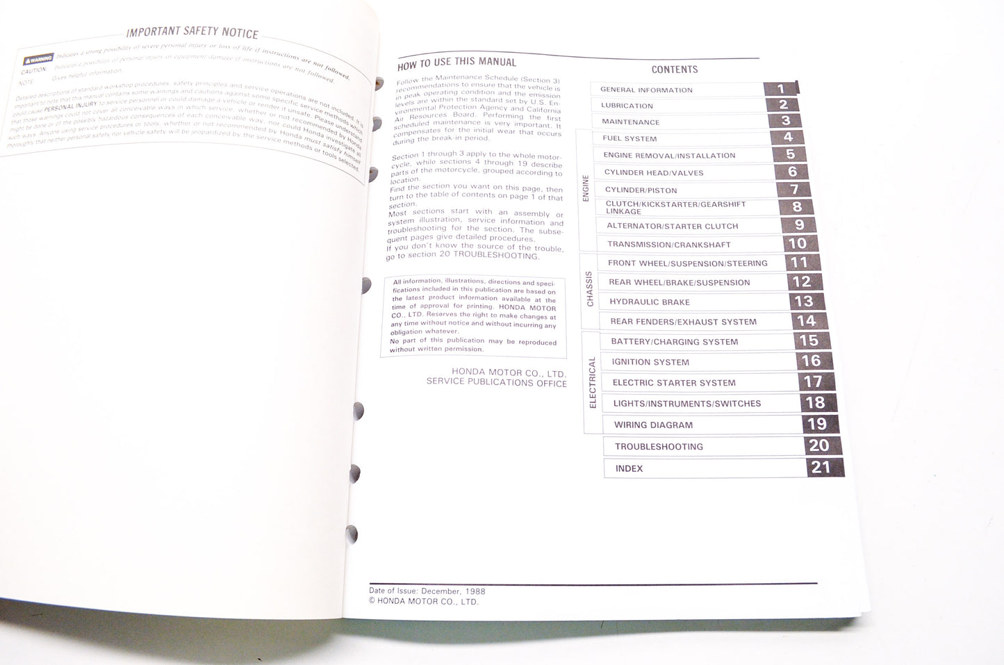 Honda Service Shop Manual 89-90 GB500