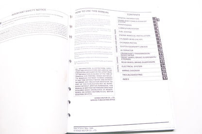 Honda Service Shop Manual 2000-2001 XR200R