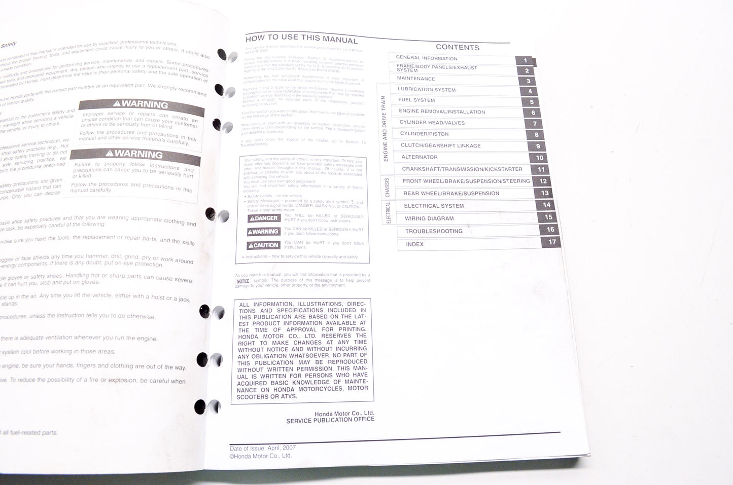 Honda Service Shop Manual 2004-2013 CRF80F CRF100F
